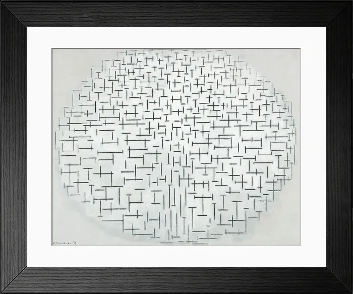 Framed Print : Composition 10 in black and white, 1915. Creator: Mondrian, Piet (1872-1944) Framed Print : Composition 10 in black and white, 1915. Creator: Mondrian, Piet (1872-1944)
