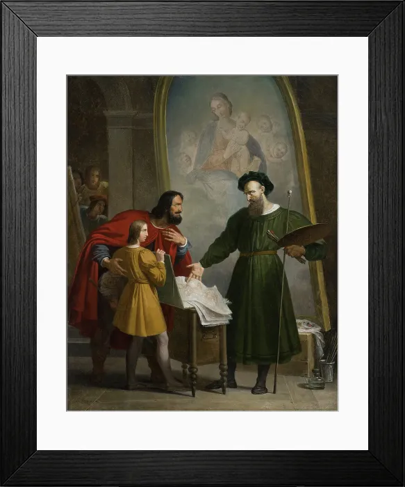Framed Print : Young Raphael presented to Pietro Perugino, c1820. Creator: Lordon, Pierre-Jérôme (1779-1838) Framed Print : Young Raphael presented to Pietro Perugino, c1820. Creator: Lordon, Pierre-Jérôme (1779-1838)