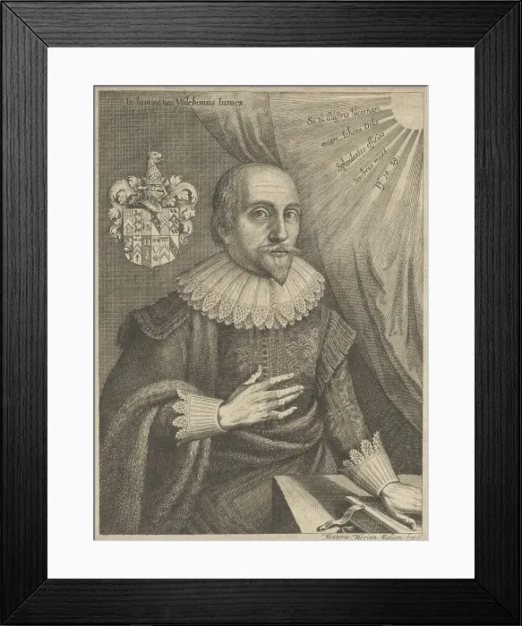 Framed Print : Portrait of Robert Fludd (1574-1637), 1626. Creator: Merian, Matthäus, the Elder (1593-1650) Framed Print : Portrait of Robert Fludd (1574-1637), 1626. Creator: Merian, Matthäus, the Elder (1593-1650)