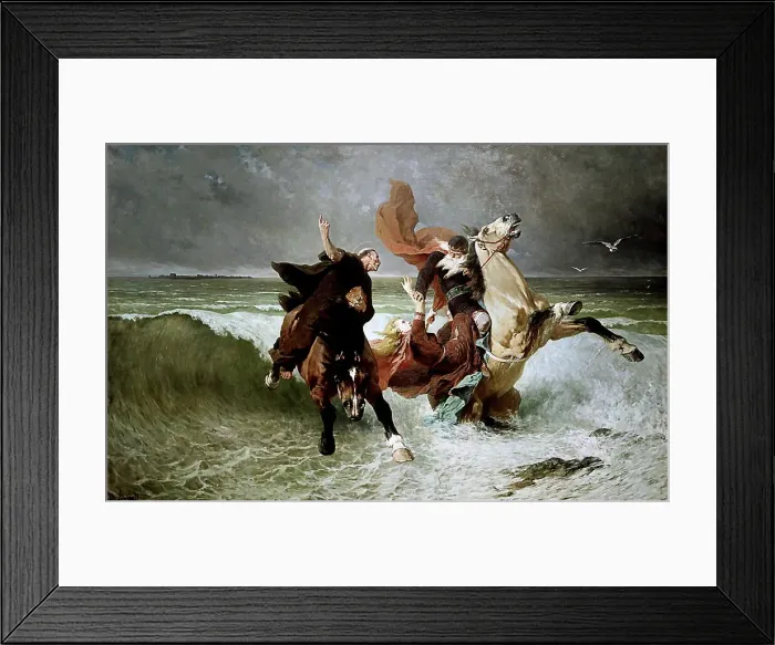 Framed Print : Flight of King Gradlon, c1884. Creator: Luminais, Évariste Vital (1822-1896) Framed Print : Flight of King Gradlon, c1884. Creator: Luminais, Évariste Vital (1822-1896)