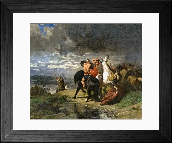 Framed Print : Battle between Romans and Gauls. Creator: Luminais, Évariste Vital (1822-1896) Framed Print : Battle between Romans and Gauls. Creator: Luminais, Évariste Vital (1822-1896)