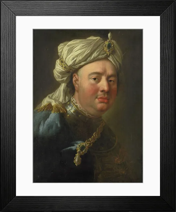 Framed Print : Portrait of Count Gustav Adolf von Gotter in a Turban, 1730. Creator: Mijtens (Meytens), Martin van, the Younger (1695-1770) Framed Print : Portrait of Count Gustav Adolf von Gotter in a Turban, 1730. Creator: Mijtens (Meytens), Martin van, the Younger (1695-1770)