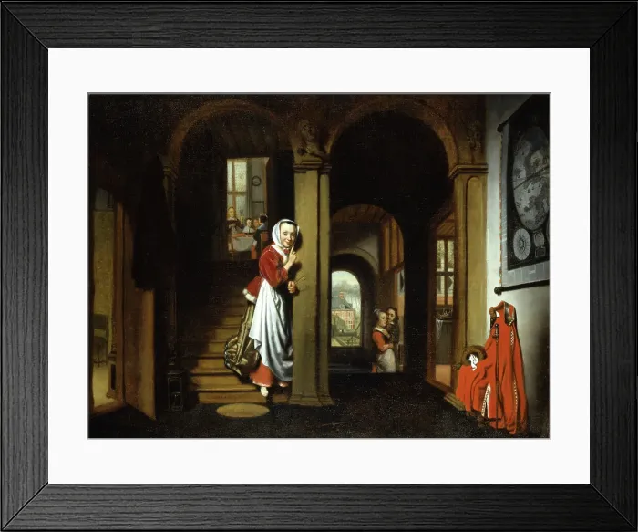 Framed Print : The Eavesdropper, 1657. Creator: Maes, Nicolaes (1634-1693) Framed Print : The Eavesdropper, 1657. Creator: Maes, Nicolaes (1634-1693)