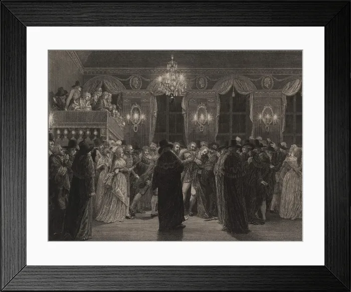 Framed Print : The Assassination of King Gustav III, c1792. Creator: Küffner, Abraham Wolfgang (1760-1817) Framed Print : The Assassination of King Gustav III, c1792. Creator: Küffner, Abraham Wolfgang (1760-1817)