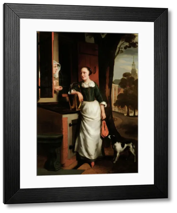Framed Print : The Maid, 1655. Creator: Maes, Nicolaes (1634-1693) Framed Print : The Maid, 1655. Creator: Maes, Nicolaes (1634-1693)