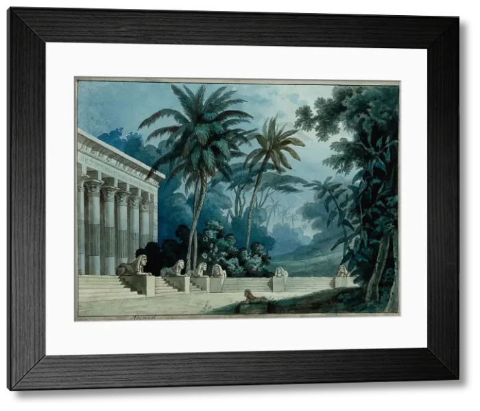 Framed Print : Set design for the Opera Aida by Giuseppe Verdi, Teatro alla Scala, c1872. Creator: Magnani, Girolamo (1815-1889) Framed Print : Set design for the Opera Aida by Giuseppe Verdi, Teatro alla Scala, c1872. Creator: Magnani, Girolamo (1815-1889)