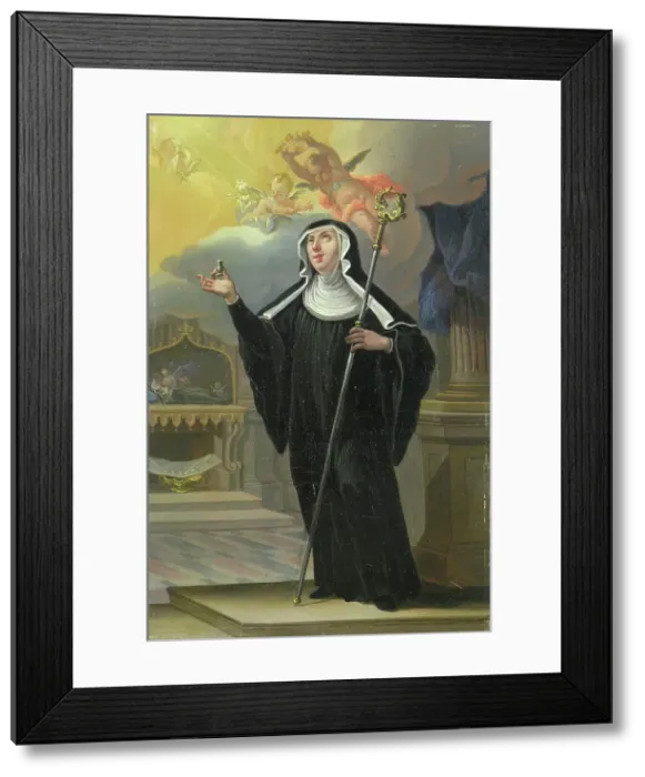Framed Print : Saint Walburga, 1730. Creator: Kurtz, Jozef (1692-1737) Framed Print : Saint Walburga, 1730. Creator: Kurtz, Jozef (1692-1737)