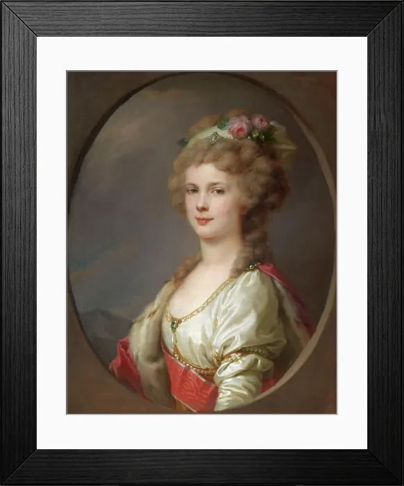 Framed Print : Portrait of Grand Duchess Elena Pavlovna of Russia (1784-1803), c 1800. Creator: Lampi, Johann-Baptist, the Younger (1775-1837) Framed Print : Portrait of Grand Duchess Elena Pavlovna of Russia (1784-1803), c 1800. Creator: Lampi, Johann-Baptist, the Younger (1775-1837)