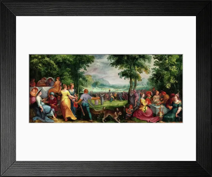 Framed Print : The Dance around the Golden Calf, 1602. Creator: Mander, Karel van, the Elder (1548-1606) Framed Print : The Dance around the Golden Calf, 1602. Creator: Mander, Karel van, the Elder (1548-1606)