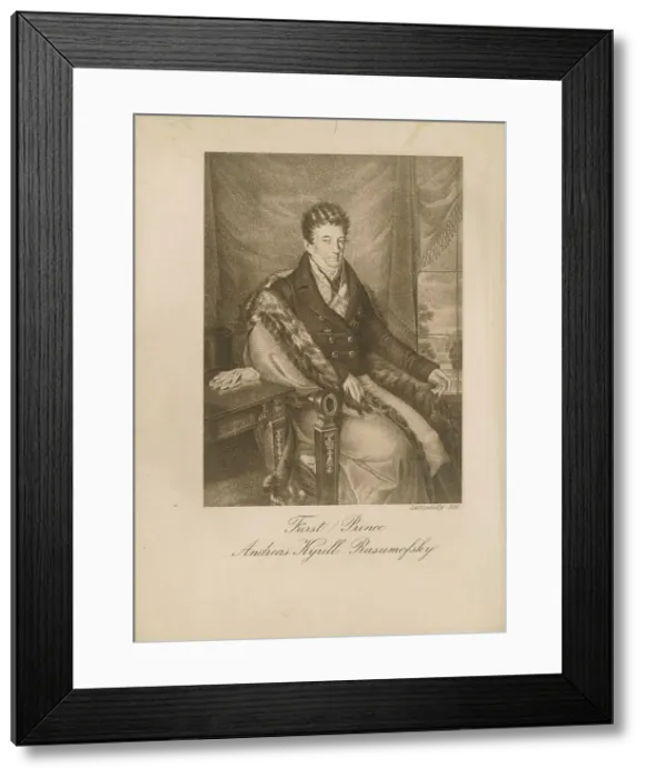 Framed Print : Portrait of Count Andrey Razumovsky (1752-1836). Creator: Lanzedelly, Josef, the Elder (1772-1831) Framed Print : Portrait of Count Andrey Razumovsky (1752-1836). Creator: Lanzedelly, Josef, the Elder (1772-1831)