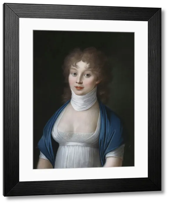 Framed Print : Portrait of Queen Louise of Prussia (1776-1810), 1799. Creator: Lauer, Nikolaus (1753-1824)