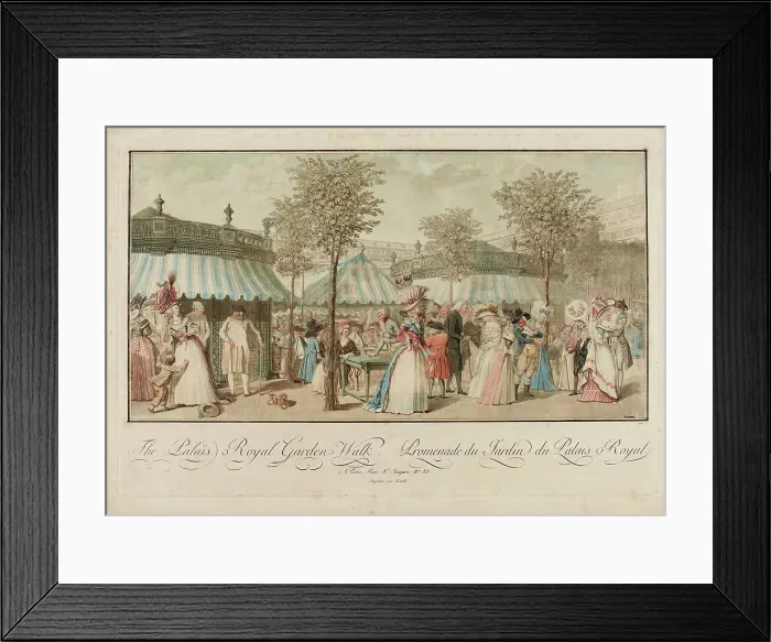 Framed Print : The Palais Royal Garden Walk, 1787. Creator: Le Coeur, Louis (active ca. 1800) Framed Print : The Palais Royal Garden Walk, 1787. Creator: Le Coeur, Louis (active ca. 1800)