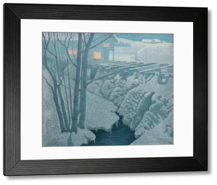 Framed Print : Evening light in winter time. Creator: Lindh, Bror (1877-1941) Framed Print : Evening light in winter time. Creator: Lindh, Bror (1877-1941)