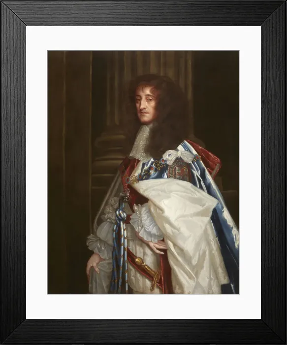 Framed Print : Portrait of Prince Rupert of the Rhine (1619-1682), wearing the robes of the Order of the Garter. Creator: Lely, Sir Peter (1618-1680) Framed Print : Portrait of Prince Rupert of the Rhine (1619-1682), wearing the robes of the Order of the Garter. Creator: Lely, Sir Peter (1618-1680)