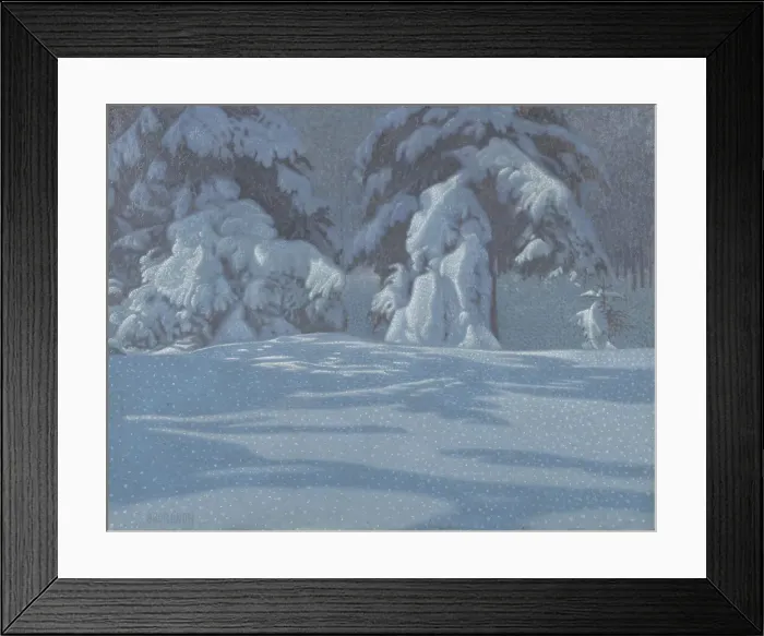 Framed Print : Fir trees in the snow. Creator: Lindh, Bror (1877-1941) Framed Print : Fir trees in the snow. Creator: Lindh, Bror (1877-1941)