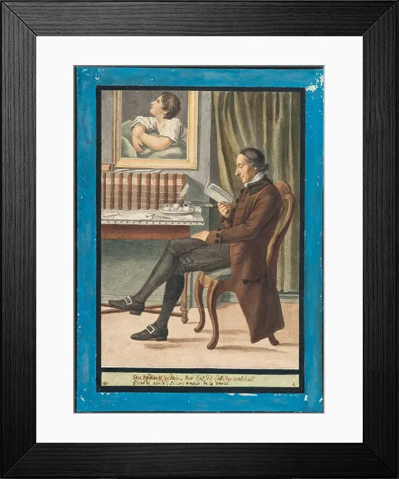 Framed Print : Johann Caspar Lavater reading. Creator: Lips, Johann Heinrich (1758-1817) Framed Print : Johann Caspar Lavater reading. Creator: Lips, Johann Heinrich (1758-1817)