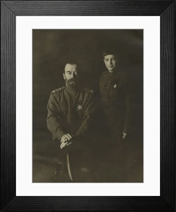 Framed Print : Tsar Nicholas II and Tsarevich Alexei, 1915. Creator: Levitsky, Sergei Lvovich (1819-1898) Framed Print : Tsar Nicholas II and Tsarevich Alexei, 1915. Creator: Levitsky, Sergei Lvovich (1819-1898)