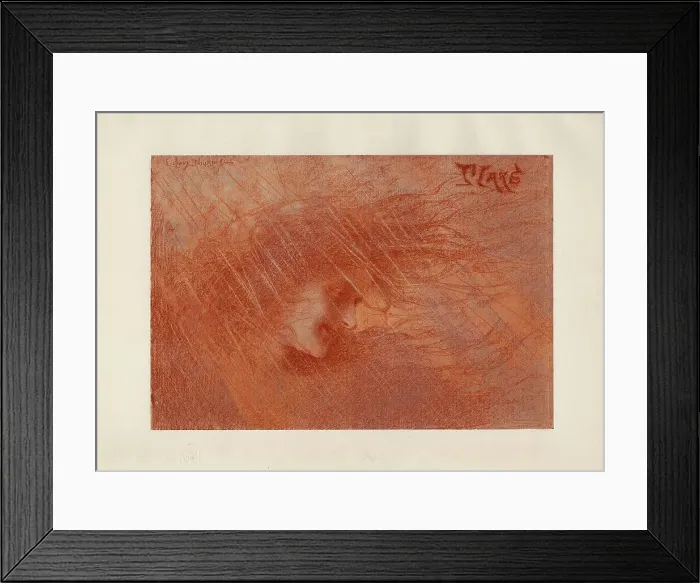 Framed Print : The gust of wind, 1898. Creator: Lévy-Dhurmer, Lucien (1865-1953) Framed Print : The gust of wind, 1898. Creator: Lévy-Dhurmer, Lucien (1865-1953)