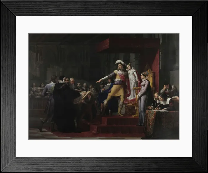 Framed Print : Gustavus Adolphus receives from the Riksdag an oath of loyalty to his daughter Christina... 1824. Creator: Palagi, Pelagio (1775-1860) Framed Print : Gustavus Adolphus receives from the Riksdag an oath of loyalty to his daughter Christina... 1824. Creator: Palagi, Pelagio (1775-1860)