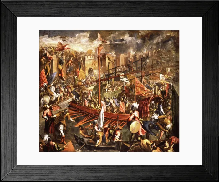 Framed Print : The capture of Constantinople by the Crusaders, c1587. Creator: Palma il Giovane, Jacopo, the Younger (1544-1628) Framed Print : The capture of Constantinople by the Crusaders, c1587. Creator: Palma il Giovane, Jacopo, the Younger (1544-1628)