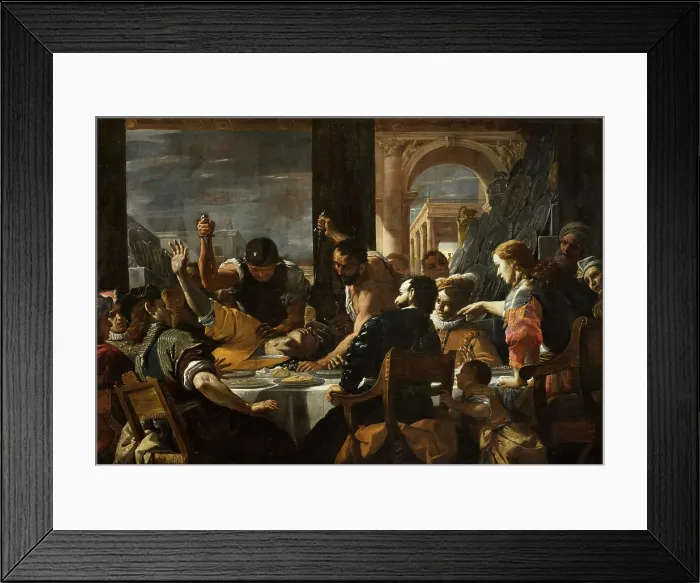 Framed Print : The Banquet of Absalom, c1662-1665. Creator: Preti, Mattia (1613-1699) Framed Print : The Banquet of Absalom, c1662-1665. Creator: Preti, Mattia (1613-1699)