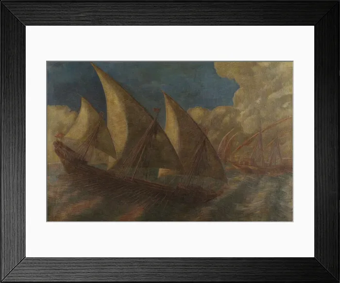 Framed Print : Caravelle pisane, 1907. Creator: Previati, Gaetano (1852-1920) Framed Print : Caravelle pisane, 1907. Creator: Previati, Gaetano (1852-1920)