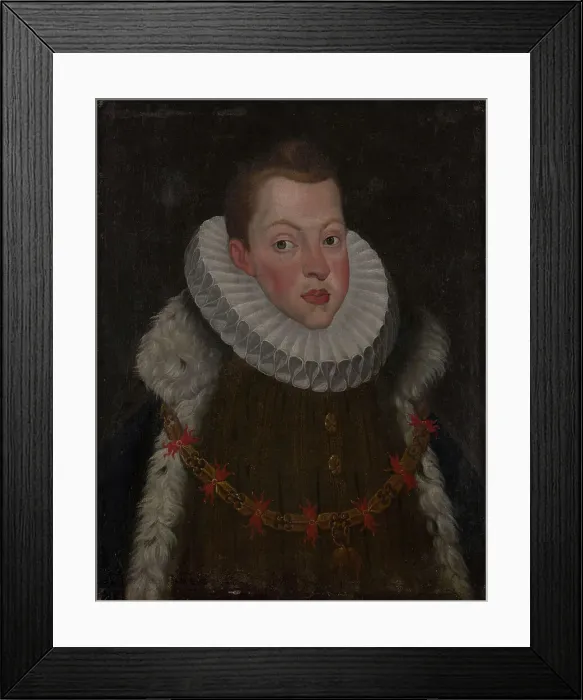 Framed Print : Portrait of Philip III (1578-1621), King of Spain and Portugal. Creator: Pantoja de la Cruz, Juán (1553-1608) Framed Print : Portrait of Philip III (1578-1621), King of Spain and Portugal. Creator: Pantoja de la Cruz, Juán (1553-1608)