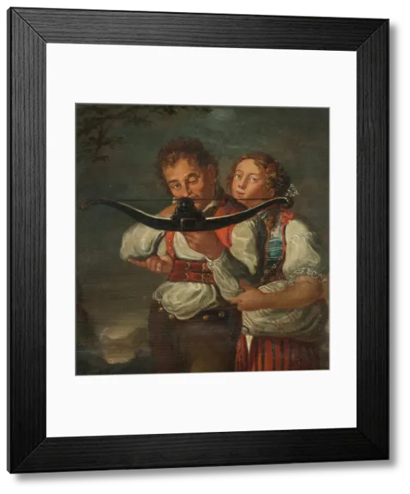 Framed Print : Crossbowman with his wife, 1817. Creator: Reinhard, Josef (1749-1824)