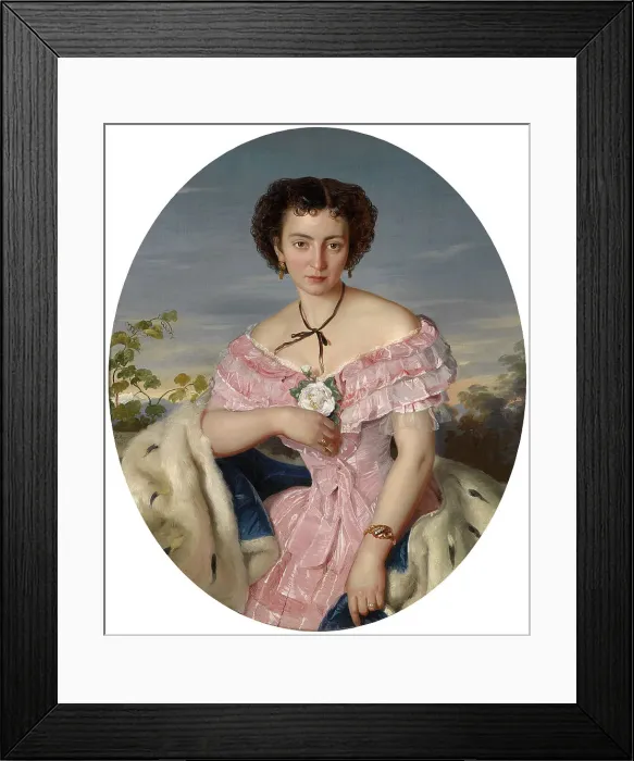 Framed Print : Portrait of the Singer Philippine von Edelsberg (1838-1917), 1860. Creator: Moser, Ernst Christian (1815-1867) Framed Print : Portrait of the Singer Philippine von Edelsberg (1838-1917), 1860. Creator: Moser, Ernst Christian (1815-1867)