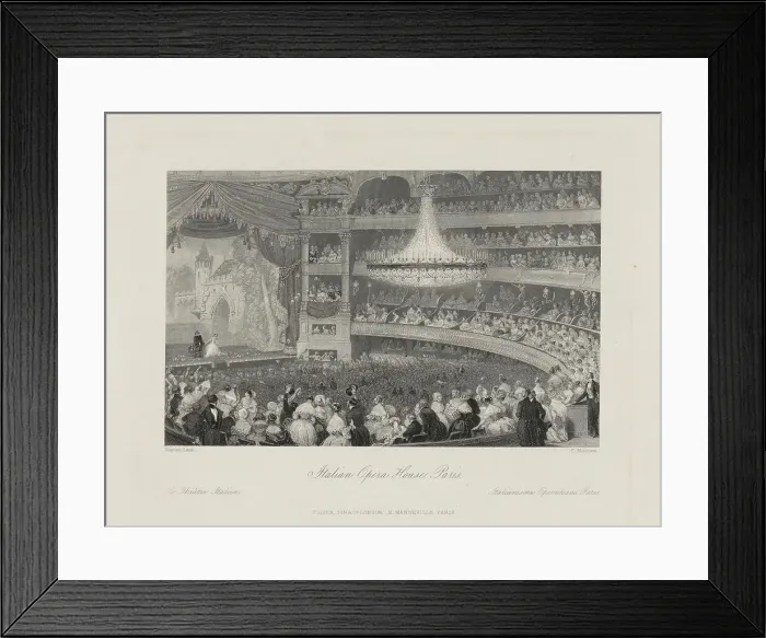 Framed Print : Italian Opera House, Paris. Creator: Mottram, Charles (1807-1876) Framed Print : Italian Opera House, Paris. Creator: Mottram, Charles (1807-1876)