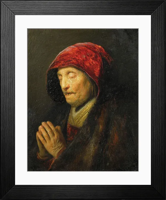 Framed Print : Old Woman Praying, c 1629-1630. Creator: Rembrandt van Rhijn (1606-1669) Framed Print : Old Woman Praying, c 1629-1630. Creator: Rembrandt van Rhijn (1606-1669)