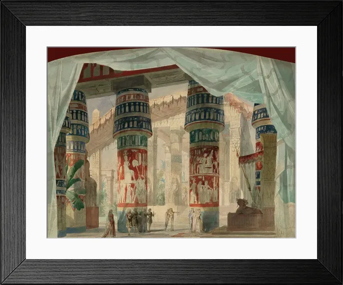 Framed Print : The Temple of Isis. Stage design for Act III of the Opera Mosè in Egitto by Gioacchino... c1863. Creator: Moynet, Jean-Pierre (1819-1876) Framed Print : The Temple of Isis. Stage design for Act III of the Opera Mosè in Egitto by Gioacchino... c1863. Creator: Moynet, Jean-Pierre (1819-1876)