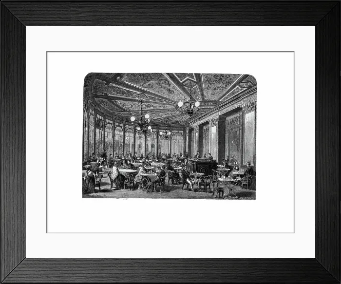 Framed Print : Le café de la Rotonde au Palais-Royal. Creator: Renard, Edouard (1802-1857) Framed Print : Le café de la Rotonde au Palais-Royal. Creator: Renard, Edouard (1802-1857)