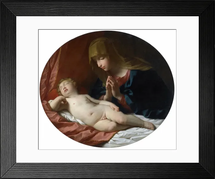 Framed Print : Die Anbetung des Christuskindes, um 1700. Creator: Reni, Guido (1575-1642) Framed Print : Die Anbetung des Christuskindes, um 1700. Creator: Reni, Guido (1575-1642)