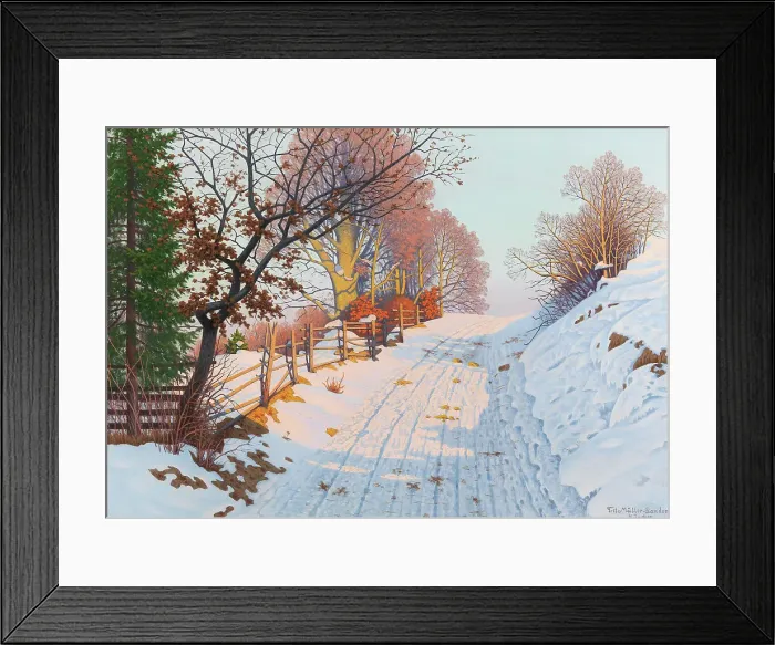 Framed Print : Sunny winter path. Creator: Müller-Landeck, Fritz (1865-1942) Framed Print : Sunny winter path. Creator: Müller-Landeck, Fritz (1865-1942)