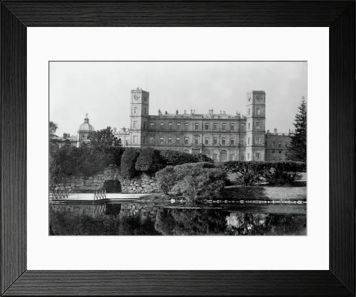Framed Print : View of the Gatchina Palace and the Echo Grotto, End of 1870s-Early 1880s. Creator: Photo studio Kudryavtsev & Co Framed Print : View of the Gatchina Palace and the Echo Grotto, End of 1870s-Early 1880s. Creator: Photo studio Kudryavtsev & Co