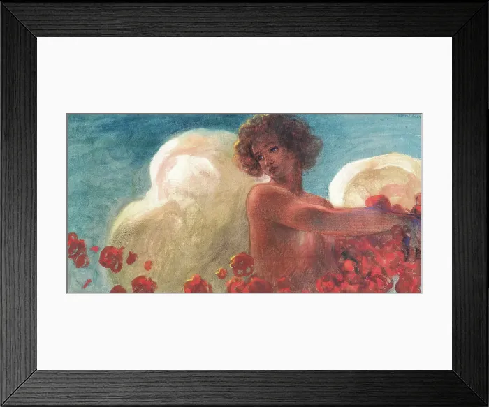 Framed Print : Daydreaming. Creator: Nomellini, Plinio (1866-1943) Framed Print : Daydreaming. Creator: Nomellini, Plinio (1866-1943)