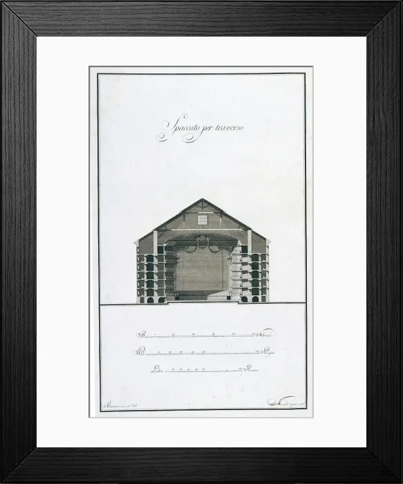 Framed Print : Teatro alla Scala. Project, 1789. Creator: Piermarini, Giuseppe (1734-1808) Framed Print : Teatro alla Scala. Project, 1789. Creator: Piermarini, Giuseppe (1734-1808)
