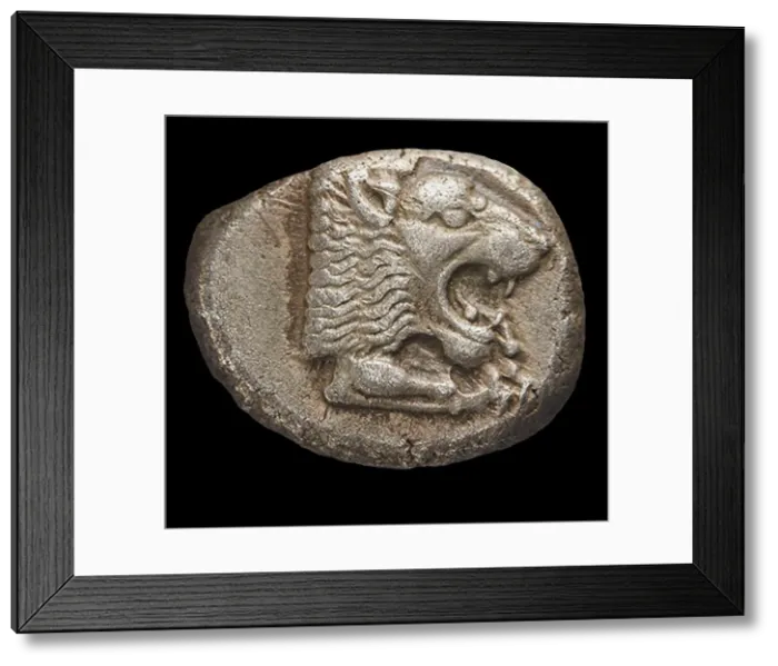 Framed Print : Drachm. Knidos, Caria. Head of roaring lion, c 520 Bc. Creator: Numismatic, Ancient Coins Framed Print : Drachm. Knidos, Caria. Head of roaring lion, c 520 Bc. Creator: Numismatic, Ancient Coins