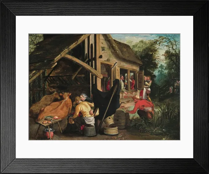 Framed Print : Lovers at an inn. Creator: Pietersz, Aert (1550-1612) Framed Print : Lovers at an inn. Creator: Pietersz, Aert (1550-1612)