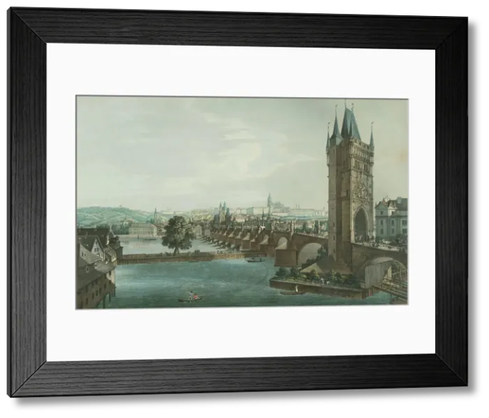 Framed Print : Prague. Hradcany, Lesser Town. Old Town Bridge Tower. View from the southeast, c 1840. Creator: Richter, Carl August (1785-1853) Framed Print : Prague. Hradcany, Lesser Town. Old Town Bridge Tower. View from the southeast, c 1840. Creator: Richter, Carl August (1785-1853)