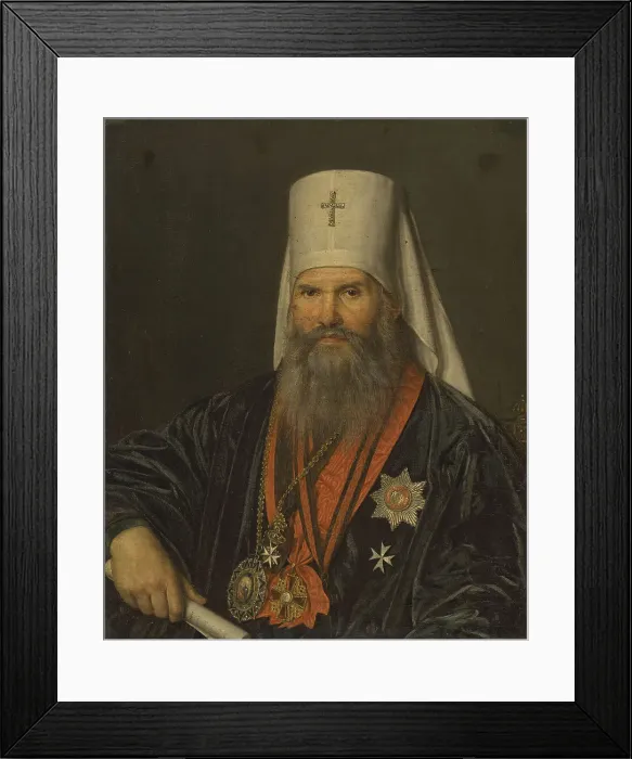 Framed Print : Portrait of the Saint Petersburg Metropolitan Mikhail (Desnitsky) (1762-1821), Early 1820s. Creator: Oleszkiewicz, Józef (1777-1830) Framed Print : Portrait of the Saint Petersburg Metropolitan Mikhail (Desnitsky) (1762-1821), Early 1820s. Creator: Oleszkiewicz, Józef (1777-1830)