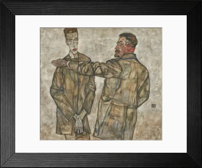 Framed Print : Double portrait of Benesch, 1913. Creator: Schiele, Egon (1890-1918) Framed Print : Double portrait of Benesch, 1913. Creator: Schiele, Egon (1890-1918)