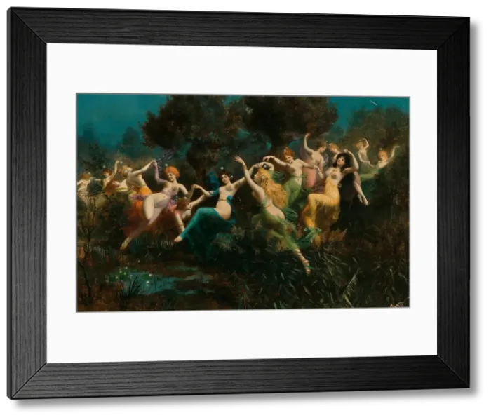Framed Print : Nymphs (Will-o'-the-wisps). Creator: Stifter, Moritz (1857-1905) Framed Print : Nymphs (Will-o'-the-wisps). Creator: Stifter, Moritz (1857-1905)