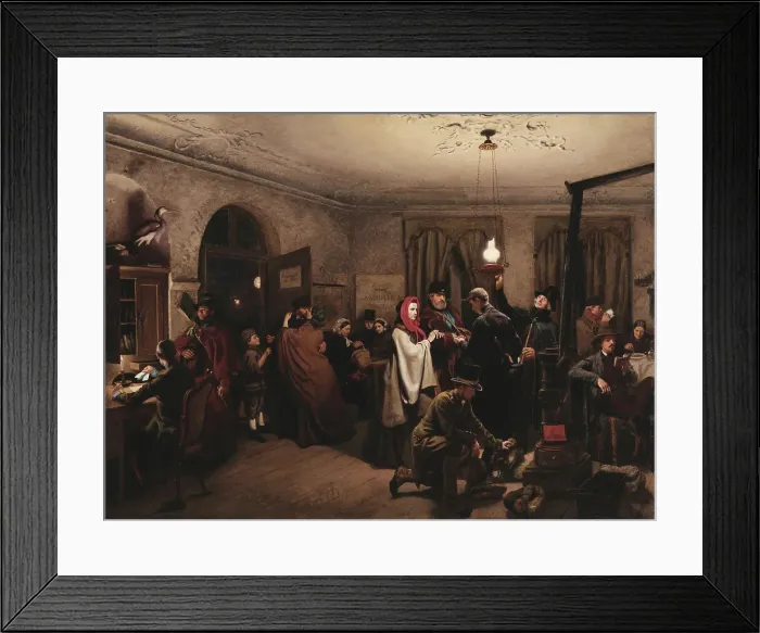 Framed Print : Postal Station, 1859. Creator: Schlesinger, Felix (1833-1910) Framed Print : Postal Station, 1859. Creator: Schlesinger, Felix (1833-1910)