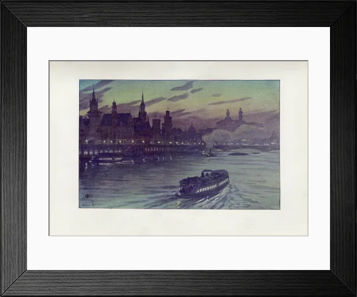 Framed Print : An evening effect at the Paris exhibition, 1900. Creator: Rivière, Henri (1864-1951) Framed Print : An evening effect at the Paris exhibition, 1900. Creator: Rivière, Henri (1864-1951)