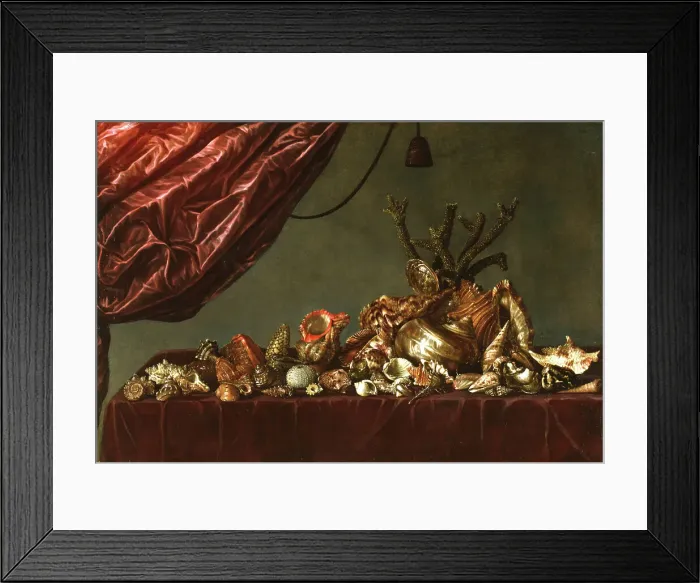 Framed Print : Still Life with Shells, 1659. Creator: Susenier, Abraham (c. 1620-c. 1666) Framed Print : Still Life with Shells, 1659. Creator: Susenier, Abraham (c. 1620-c. 1666)