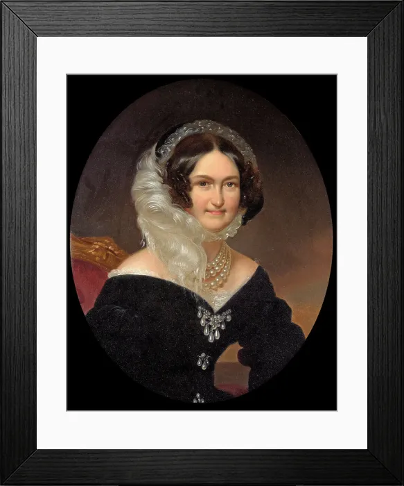 Framed Print : Portrait of Empress Caroline Augusta of Austria (1792-1873), c1864. Creator: Schrotzberg, Franz (1811-1889) Framed Print : Portrait of Empress Caroline Augusta of Austria (1792-1873), c1864. Creator: Schrotzberg, Franz (1811-1889)