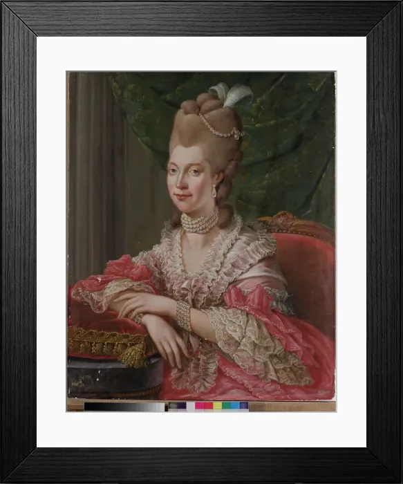 Framed Print : Portrait of Princess Charlotte of Mecklenburg-Strelitz (1744-1818), Queen... Between 1772 and 1785. Creator: Schweickhardt, Heinrich Wilhelm (1747-1797) Framed Print : Portrait of Princess Charlotte of Mecklenburg-Strelitz (1744-1818), Queen... Between 1772 and 1785. Creator: Schweickhardt, Heinrich Wilhelm (1747-1797)