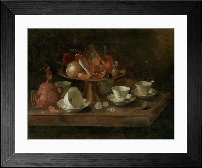 Framed Print : Still life with chocolate cups and a tazza with sweets, Mid of 17th cen. Creator: Roestraten, Pieter Gerritsz van (1630-1700) Framed Print : Still life with chocolate cups and a tazza with sweets, Mid of 17th cen. Creator: Roestraten, Pieter Gerritsz van (1630-1700)